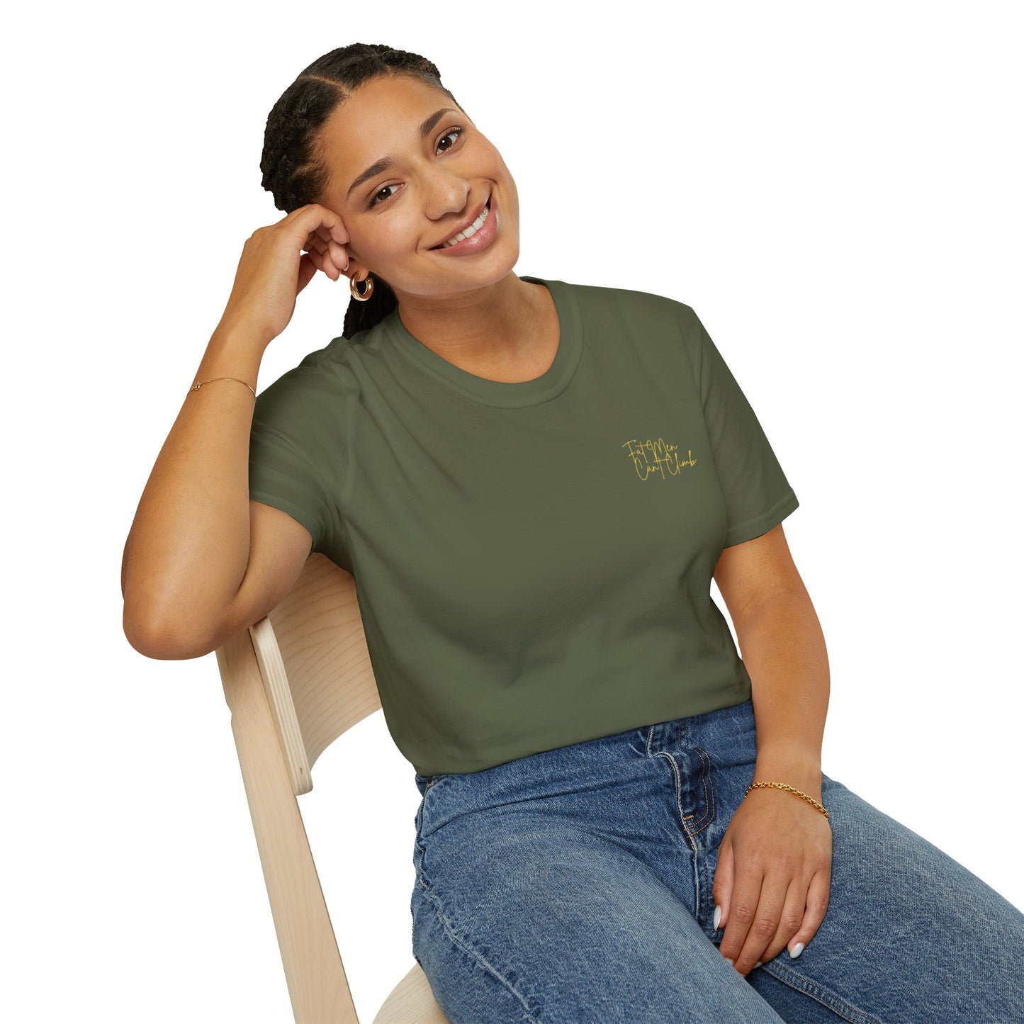 T-Shirt Simple 'Fat Men Can't Climb' Logo Shirt