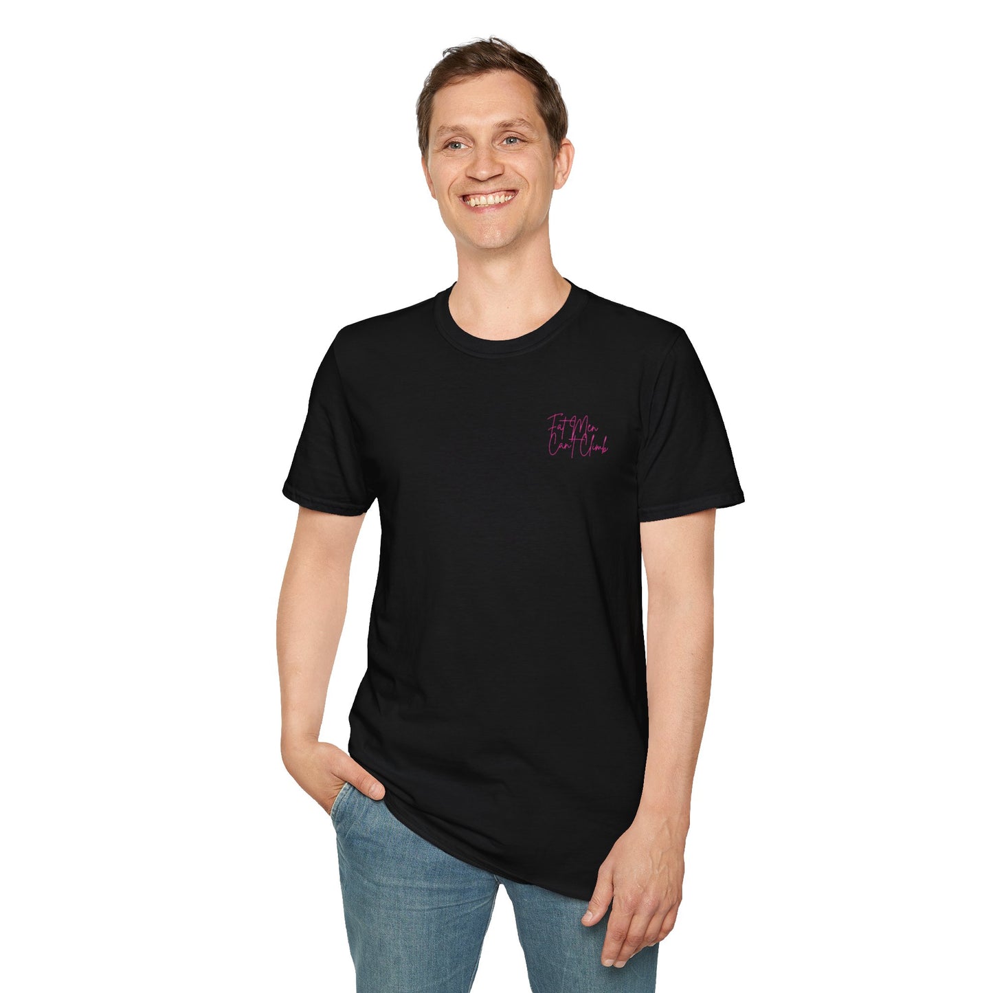 T-Shirt Simple 'Fat Men Can't Climb' Logo Shirt