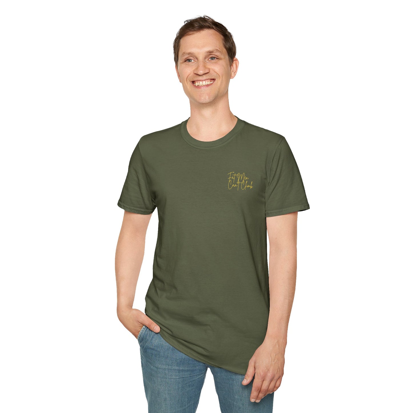 T-Shirt Simple 'Fat Men Can't Climb' Logo Shirt