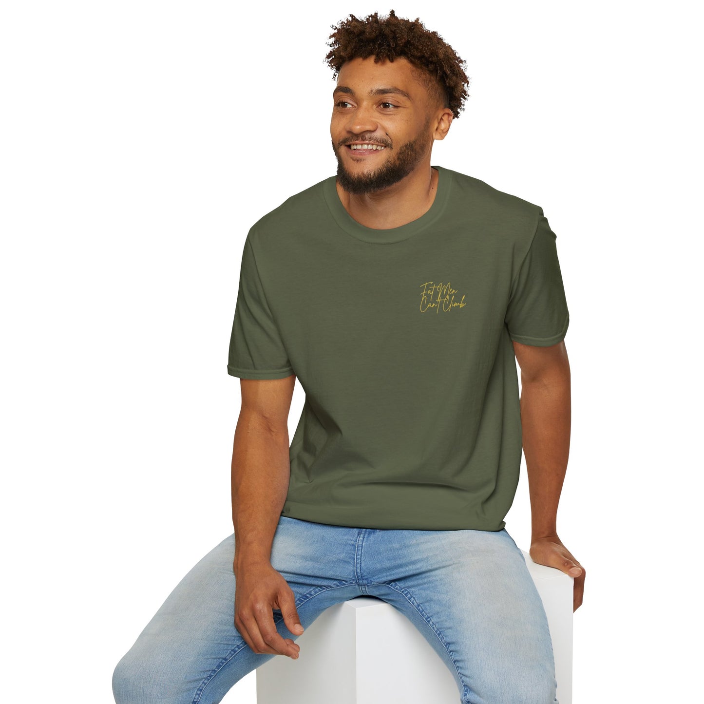 T-Shirt Simple 'Fat Men Can't Climb' Logo Shirt