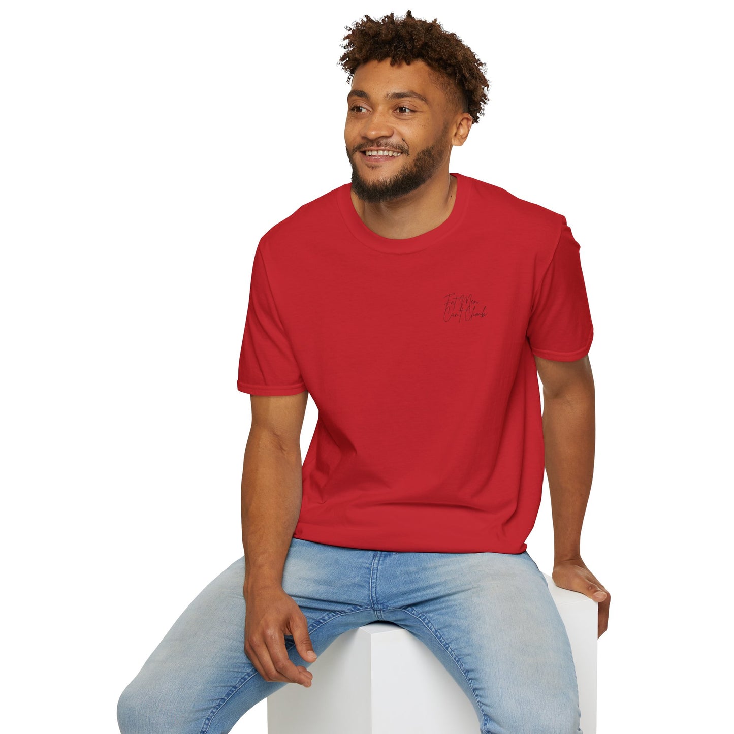 T-Shirt Simple 'Fat Men Can't Climb' Logo Shirt