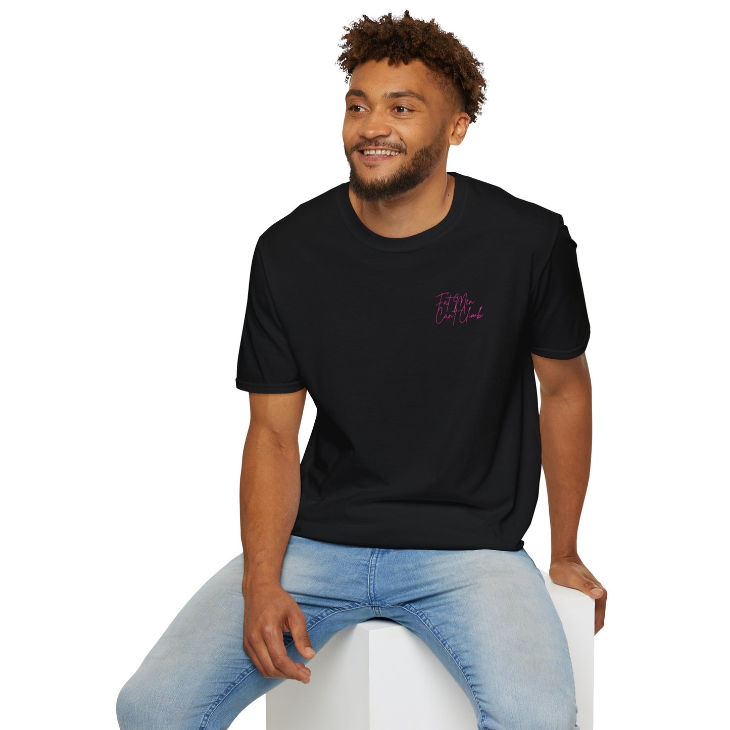 T-Shirt Simple 'Fat Men Can't Climb' Logo Shirt