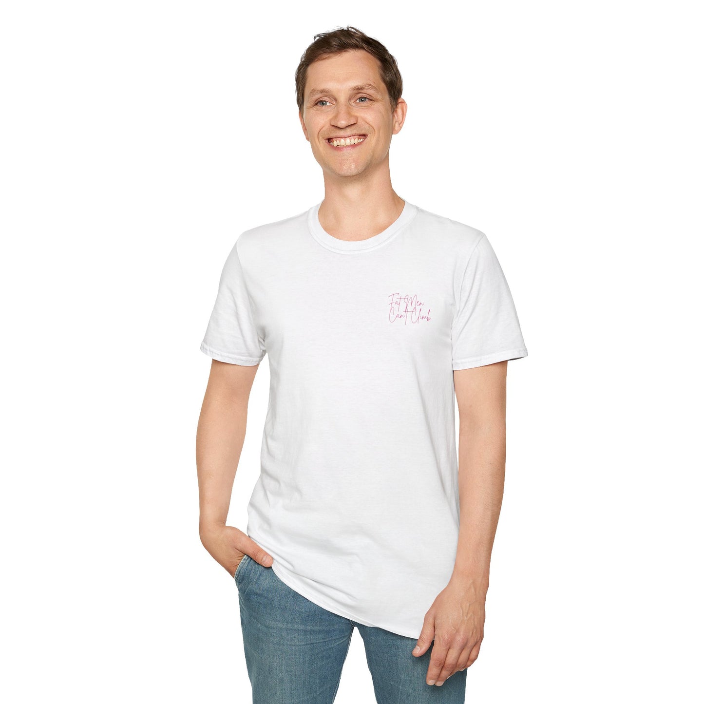 T-Shirt Simple 'Fat Men Can't Climb' Logo Shirt
