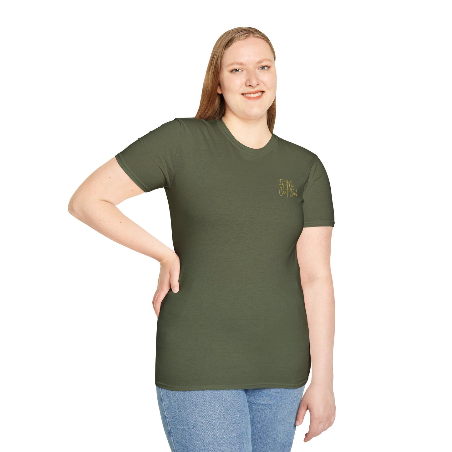 T-Shirt Simple 'Fat Men Can't Climb' Logo Shirt