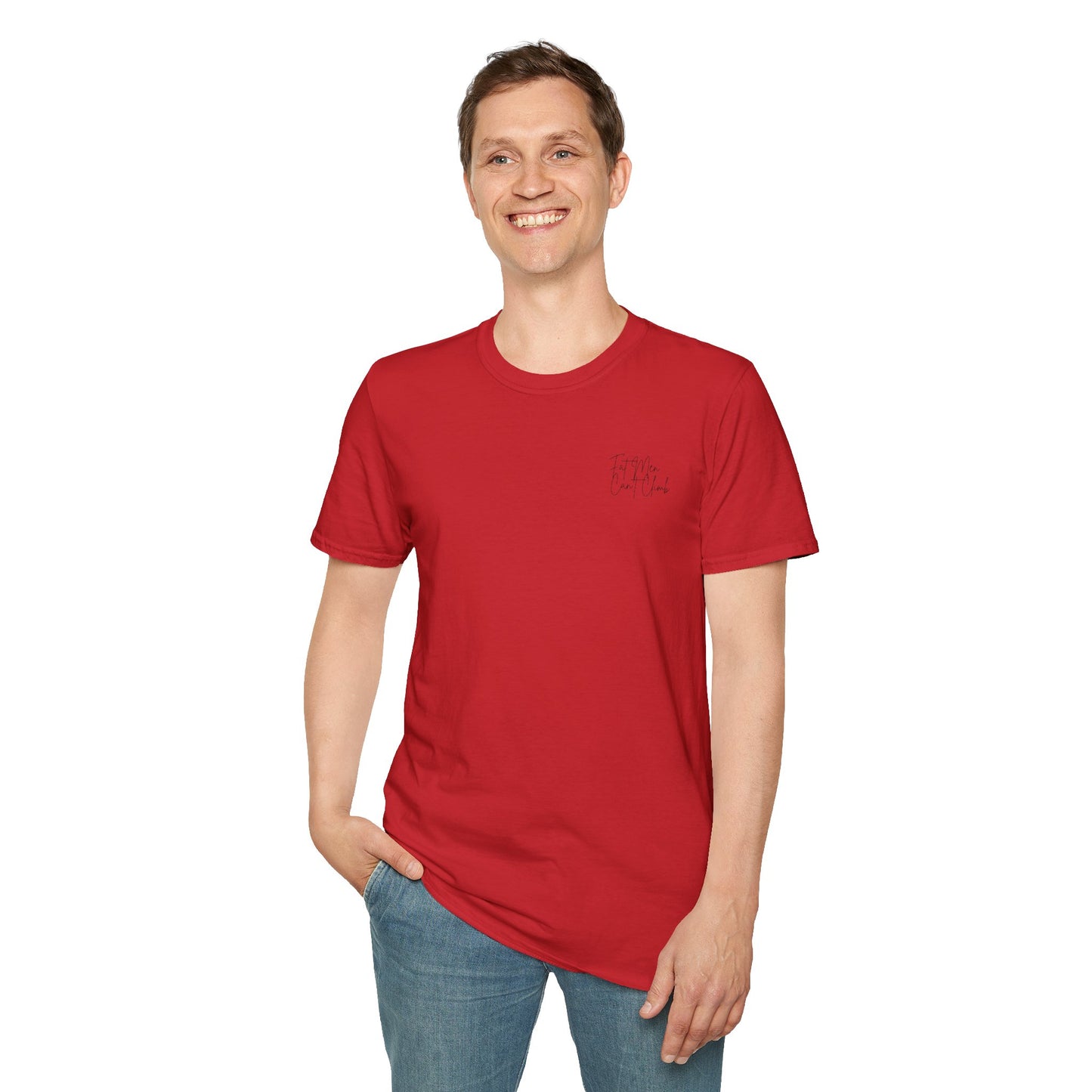 T-Shirt Simple 'Fat Men Can't Climb' Logo Shirt
