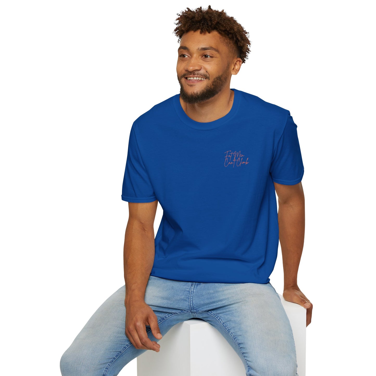 T-Shirt Simple 'Fat Men Can't Climb' Logo Shirt